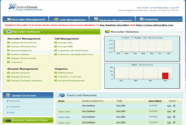 Omnistar Recruiting Software software